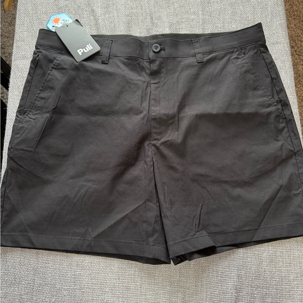 Puli Men's Black  Flat Front Shorts
